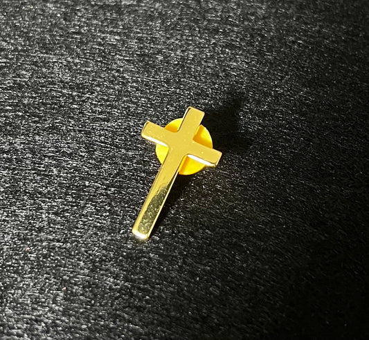 Gold Cross Enamel Pin β Classic Faith-Inspired Accessory