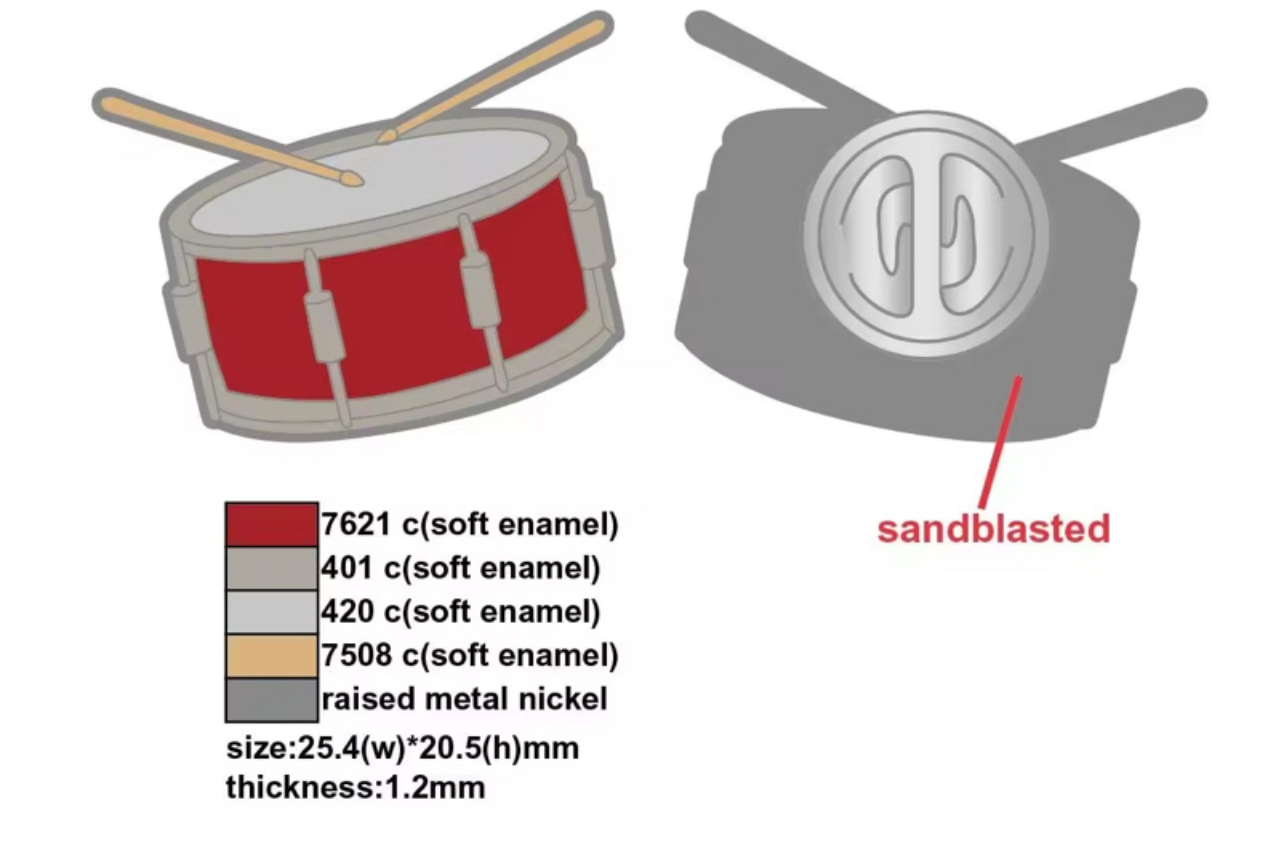 Snare Drum Enamel Pin – Musician & Drummer Collectible