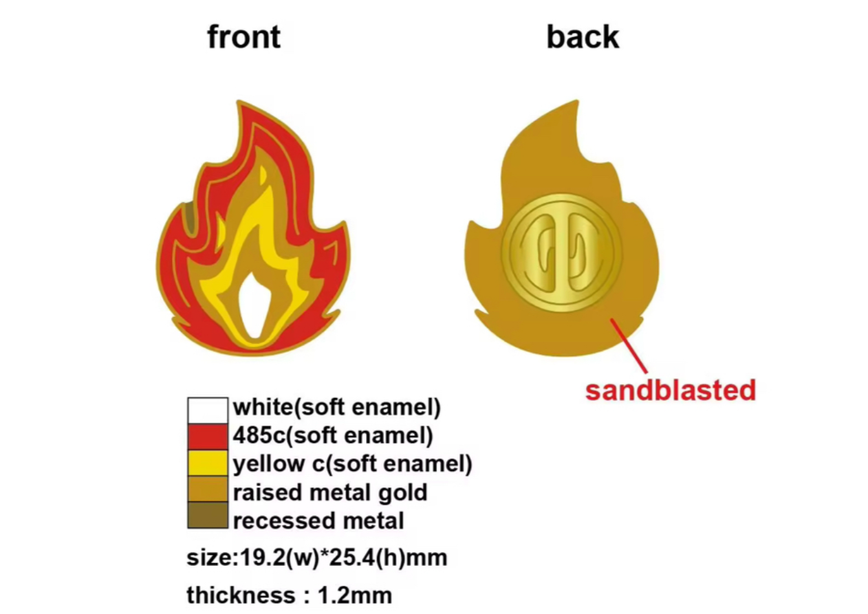 Flame Enamel Pin – Heat Check