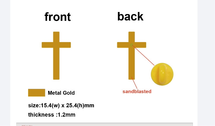 Gold Cross Enamel Pin – Classic Faith-Inspired Accessory
