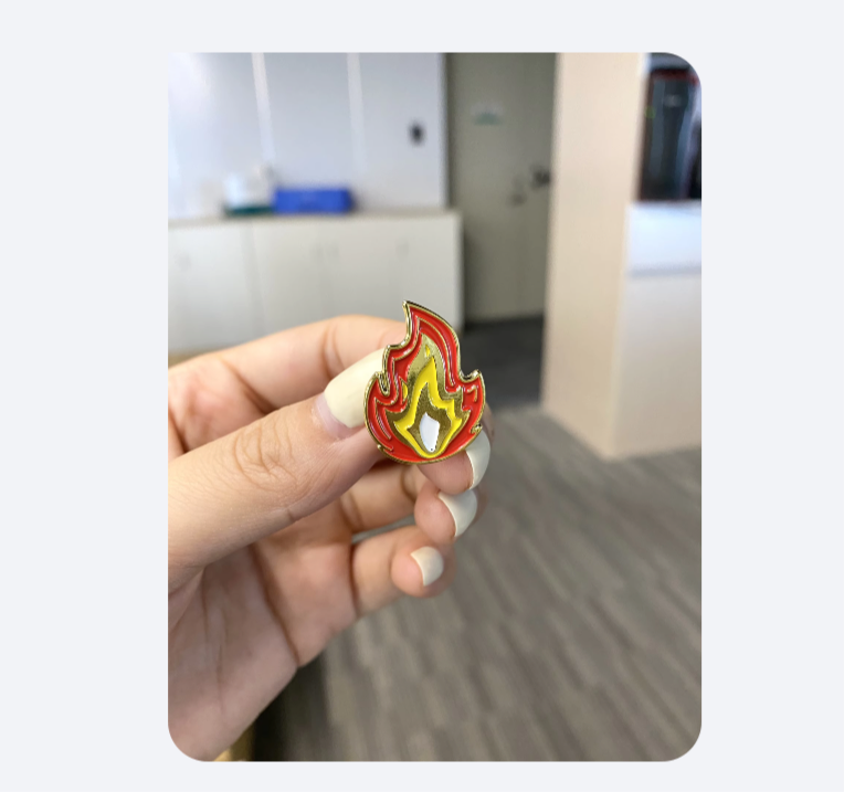 Flame Enamel Pin – Heat Check
