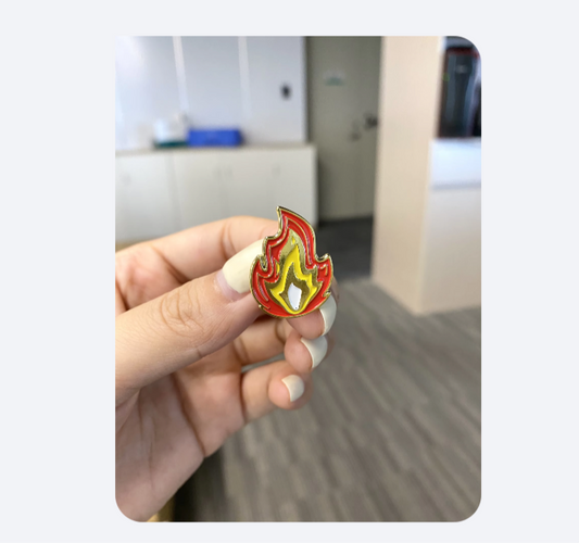 Flame Enamel Pin – Heat Check